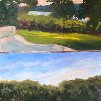 Pair of Larry Griggs Acrylic Landscape Paintings, Unsigned 