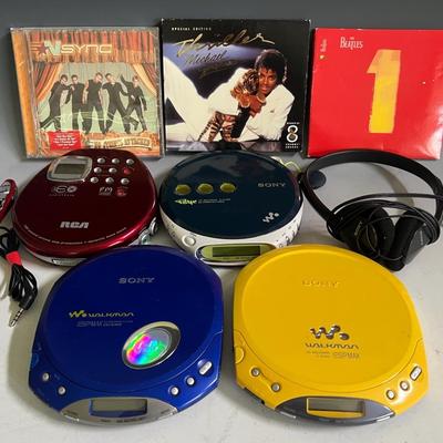 Vintage Personal CD Players (4) With Sony Discman, Headphones & Desirable CDs