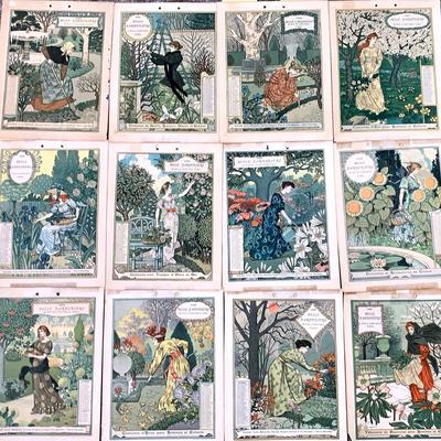 Handcolored Prints From 1896 French Calendar
