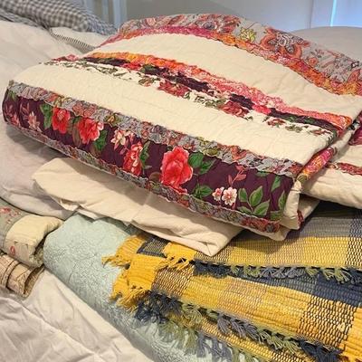 Linens With Crate & Barrel Duvet, Three Quilts And Shams And LL Bean Sheets
