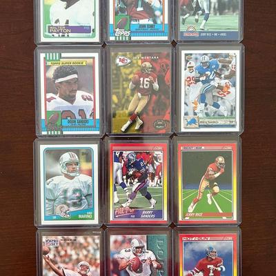 Vintage Football Cards. Walter Payton. Deion Sanders Rookie. Joe Montana, Jerry Rice, and More
