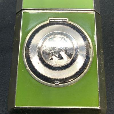 TERRI Vntg Art Deco Makeup Case W Enamel Finish
