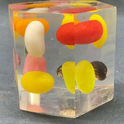 Jellybean Motif Acrylic Clear Paperweight
