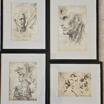 FOUR FAMOUS FRAMED PRINTS