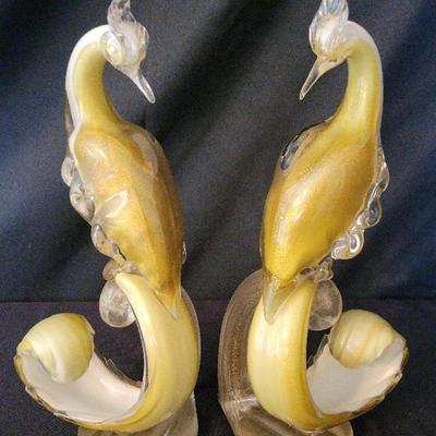 MURANO GLASS "BIRDS OF PARADISE" BY ALFREDO BARBINI