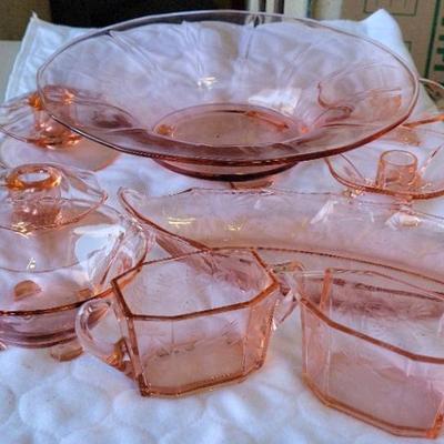 PINK DEPRESSION GLASSWARE 
