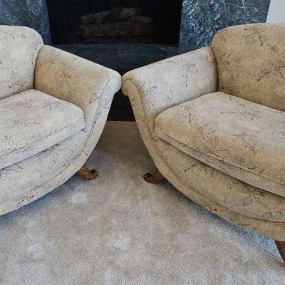 TWO GORGEOUS LARGE MODERN STUFFED CHAIRS