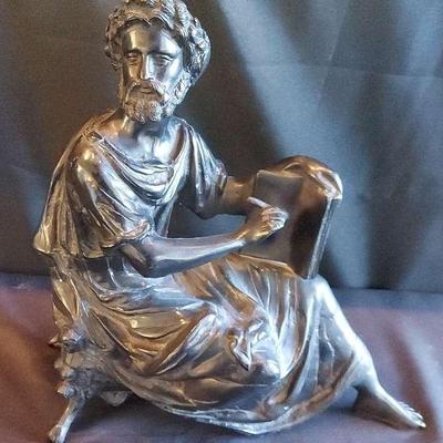 VINTAGE CAST IRON STATUE OF GREEK PHILOSOPHER SOCRATES