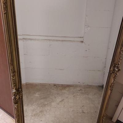 HEAVY TALL MIRROR IN A GOLD WOOD FRAME