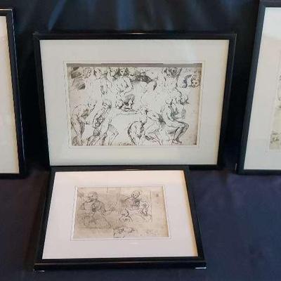FOUR PRINTS OF RENAISSANCE SKETCHES