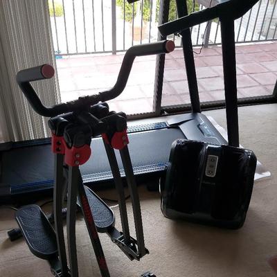 EXERCISE LOT OF TREADMILL, SLIM STRIDER, AND LEG MASSAGER