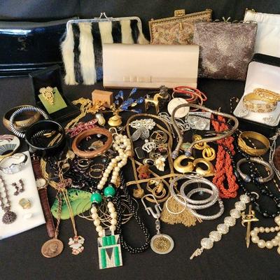 COSTUME JEWELRY AND PURSES 