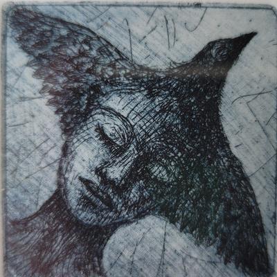 HUMAN WITH CROW HAIR LIMITED EDITION ETCHING 