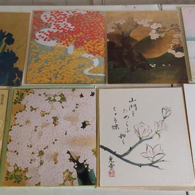 EIGHT PIECES OF SHIKISHI ART 