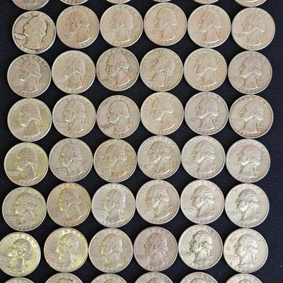 60 SILVER QUARTERS FROM THE 1960'S LOT3