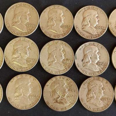 1950s-1960s SILVER FRANKLIN HALF DOLLARS