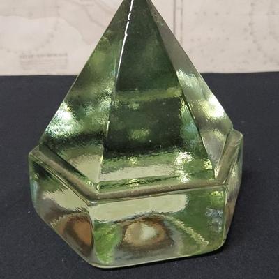 GREEN GLASS SHIP DECK PRISM PYRAMID 