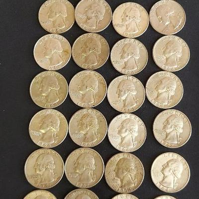 37 SILVER QUARTERS FROM THE 1960'S LOT2