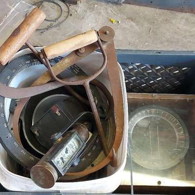 COMPASS PARTS, VINTAGE TOOLS, AND WWII NAVY COMPASS 