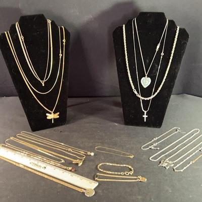 Gold Tone And Silver Tone Necklaces And Bracelets