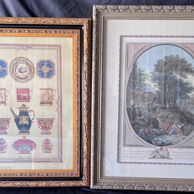 Two Large Prints, Professionally Framed And Matted