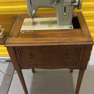 Vintage Kenmore Sewing Machine In Cabinet