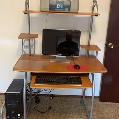 Desk And Desktop Computer