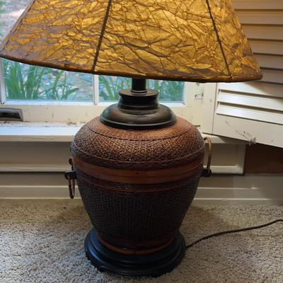 Vintage Rattan Basket Lamp 
