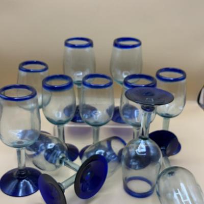 Mexican Recycled Hand Blown Wine Glasses 