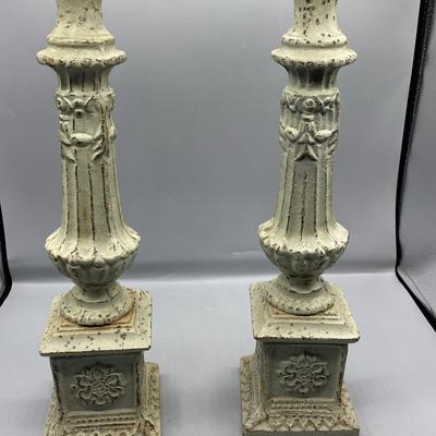 Vintage Cast Iron Candle Holders 