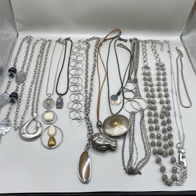 Silvertone Costume Necklace Assortment  