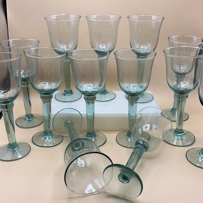 La Mediterranea Green Glass Goblets 