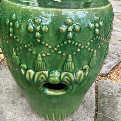 Green Glazed Garden Seat