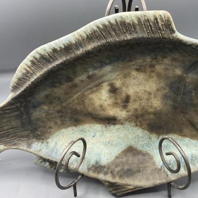 Large Fish Platter Made And Signed By Peter’s Pottery 