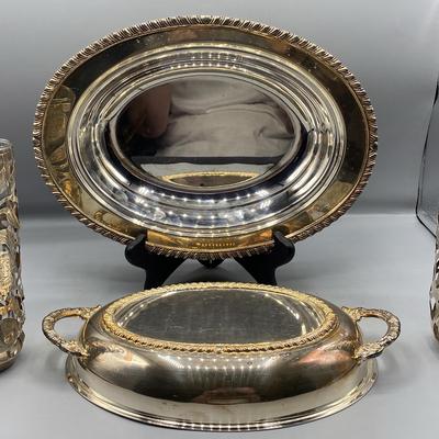 Sterling Silver Serving Tray With Lid And Overlays 