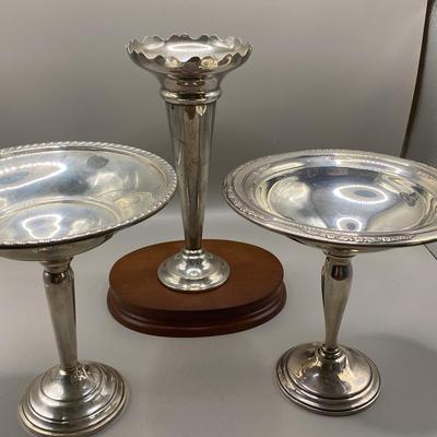 Trumpet Vase And pedestal Compote Or Candy Dishes