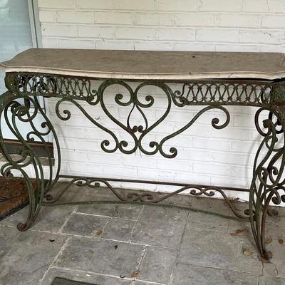 Wrought Iron Console Table 