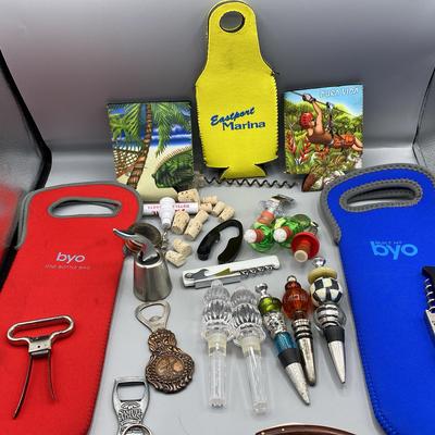 Wine Bottle Stoppers, Bottle Openers, And Wine Bottle Bags 