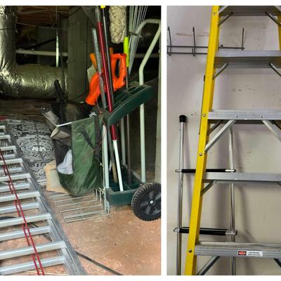 24’ Louisville Ladder, Husky Ladder And Utility Cart