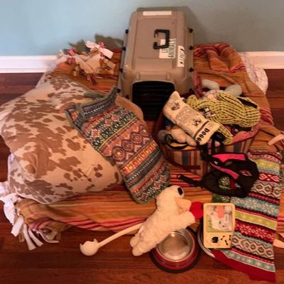 Doggy Items Including A Carrier