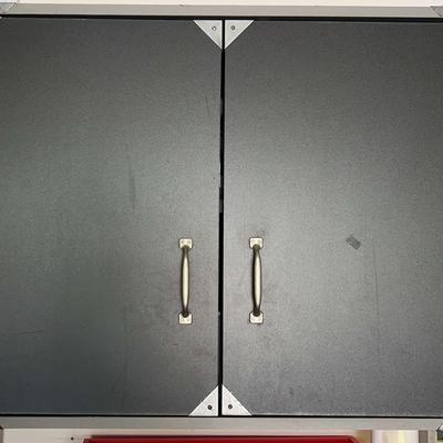 Three Grey Garage Cabinets 