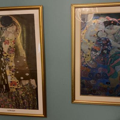 A Pair Of Framed Prints By Gustav Klimt