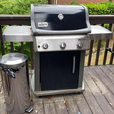 Weber Gas Grill And Stainless Garbage Can
