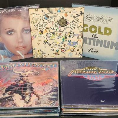Vinyl Records Featuring Led Zeppelin, Lynyrd Skynyrd, And More 