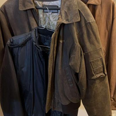 Two Leather Jackets, One By Members Only