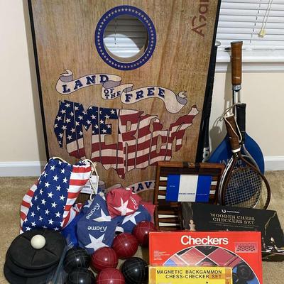 Corn Hole Game, Chess, Bocce Games