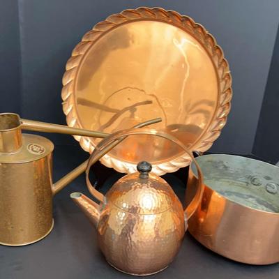 Copper Items Including A Hammered Copper Tea Pot