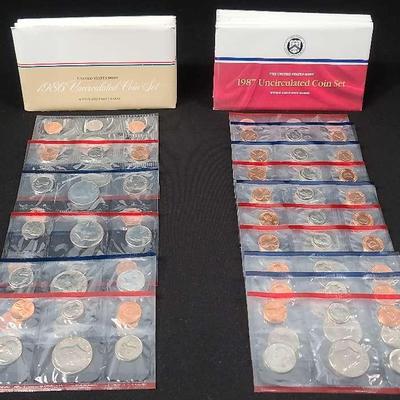 1986 & 1987 United States Uncirculated Coin Sets