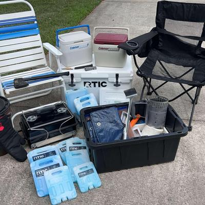 Camping Chairs, Coolers And More Featuring Rtic And A Weber 