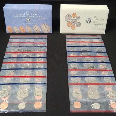 1991 & 1992 United States Mint Uncirculated Coin Sets 